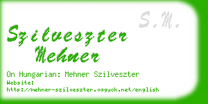 szilveszter mehner business card